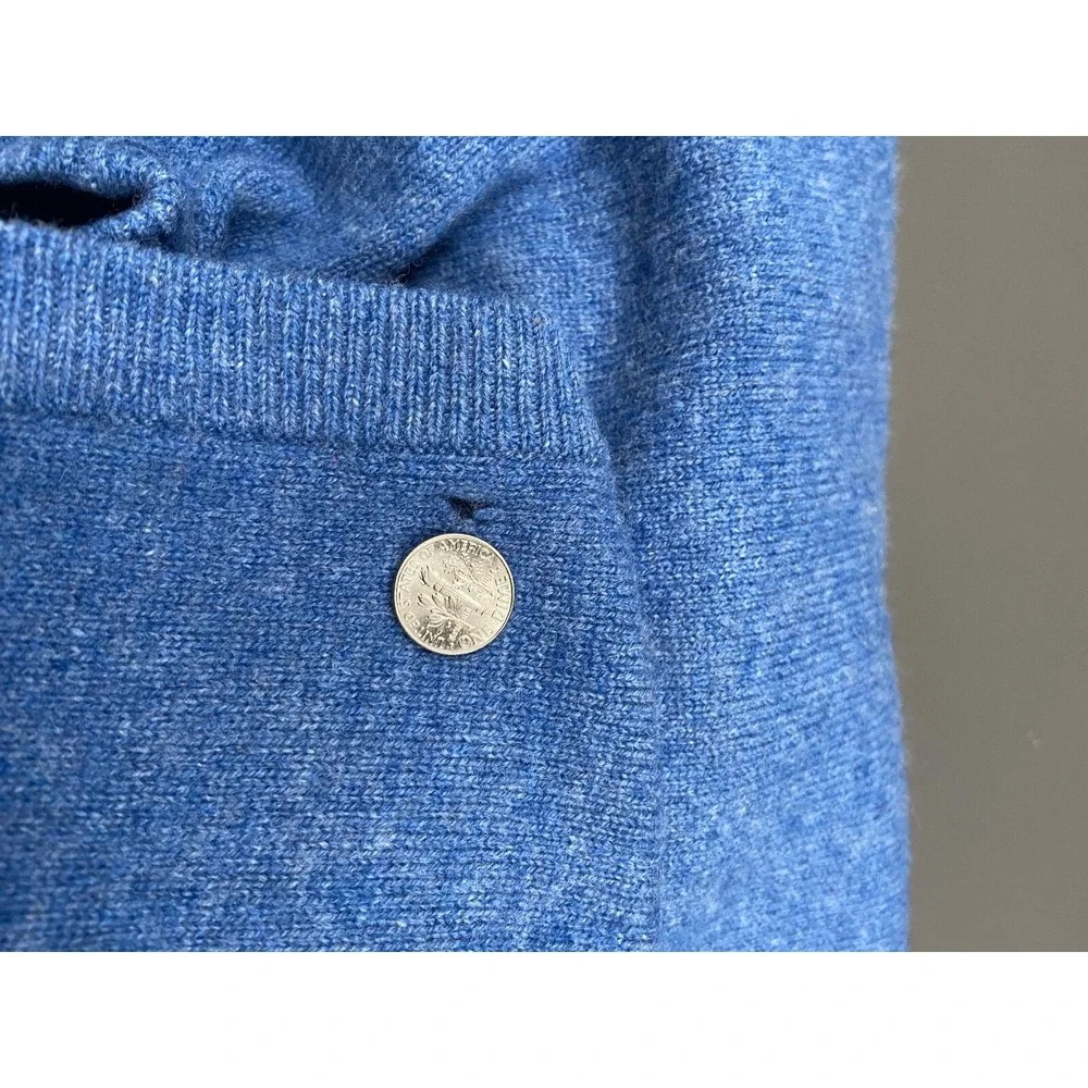 L.L. Bean Sweater Vest Mens XXL Tall 2XLT 100% Lambs‎ Wool Blue Golf Outdoor EUC